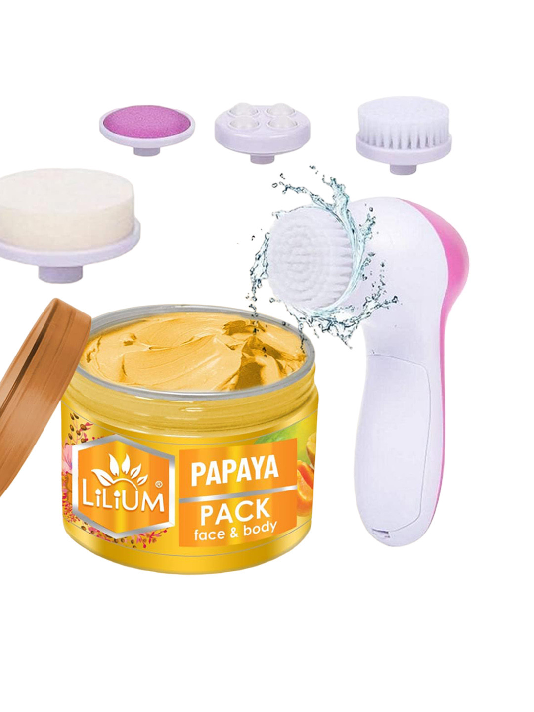 

Lilium Papaya Face Pack & Multifunction 5in1 Massager (250g), Na