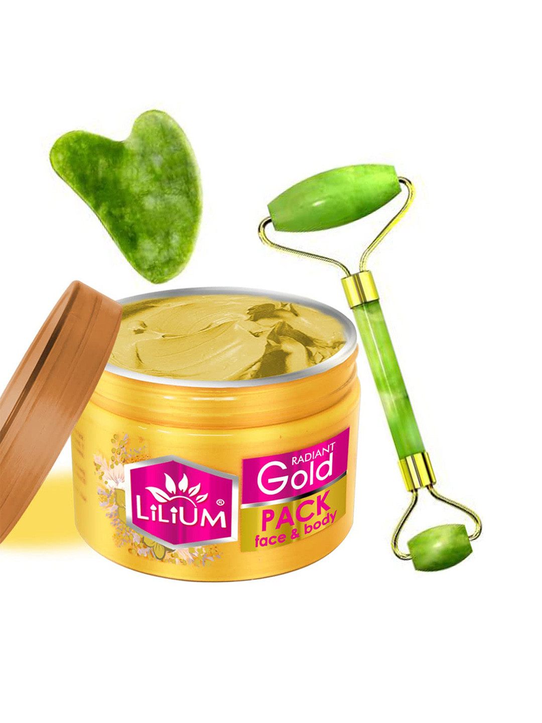 

Lilium Set Of Gold Face Pack & Double Side Face Roller - 250g, Na