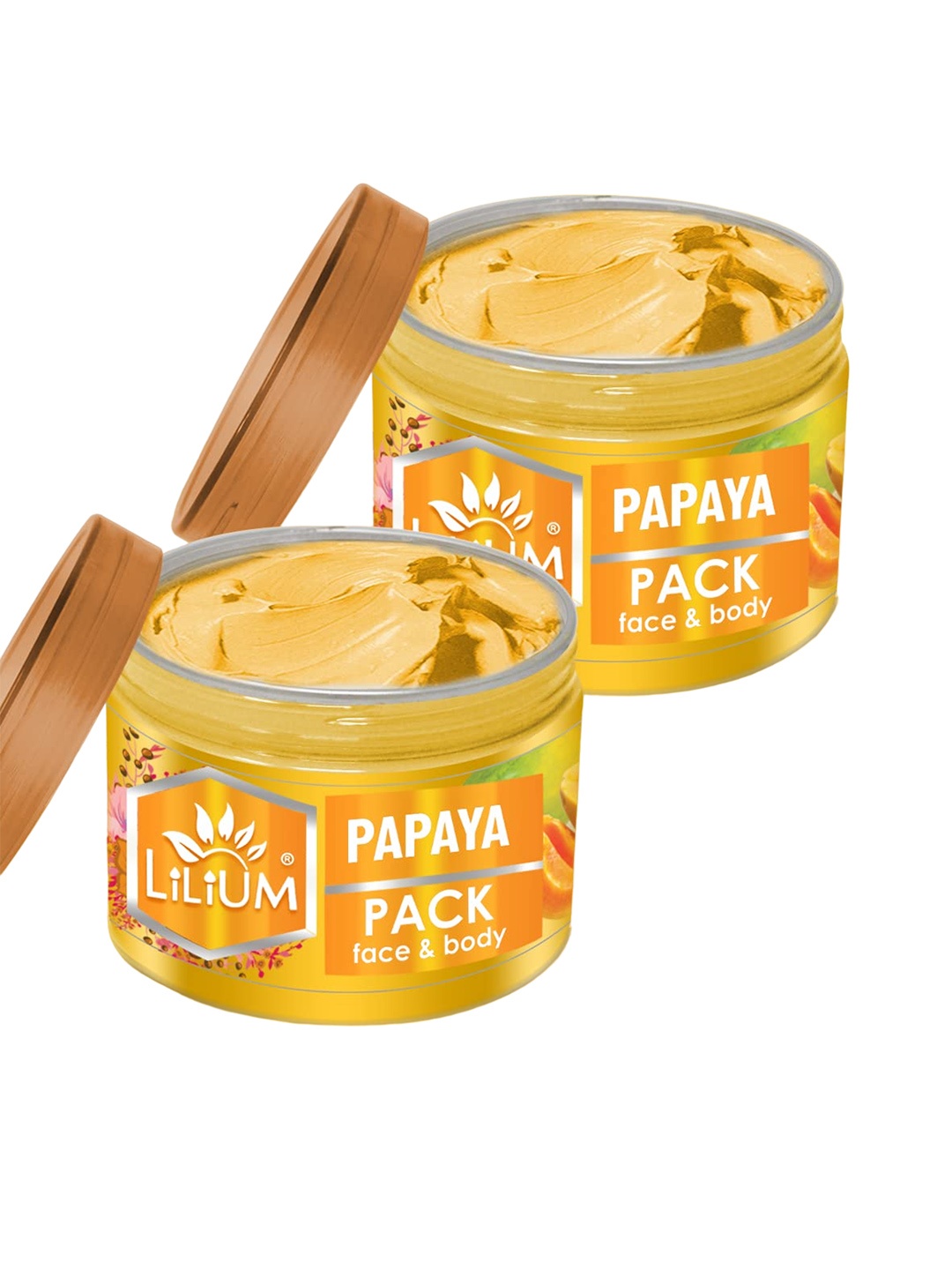 

Lilium Perfect Blend Set Of 2 Papaya Face Pack - 250g Each, Gold
