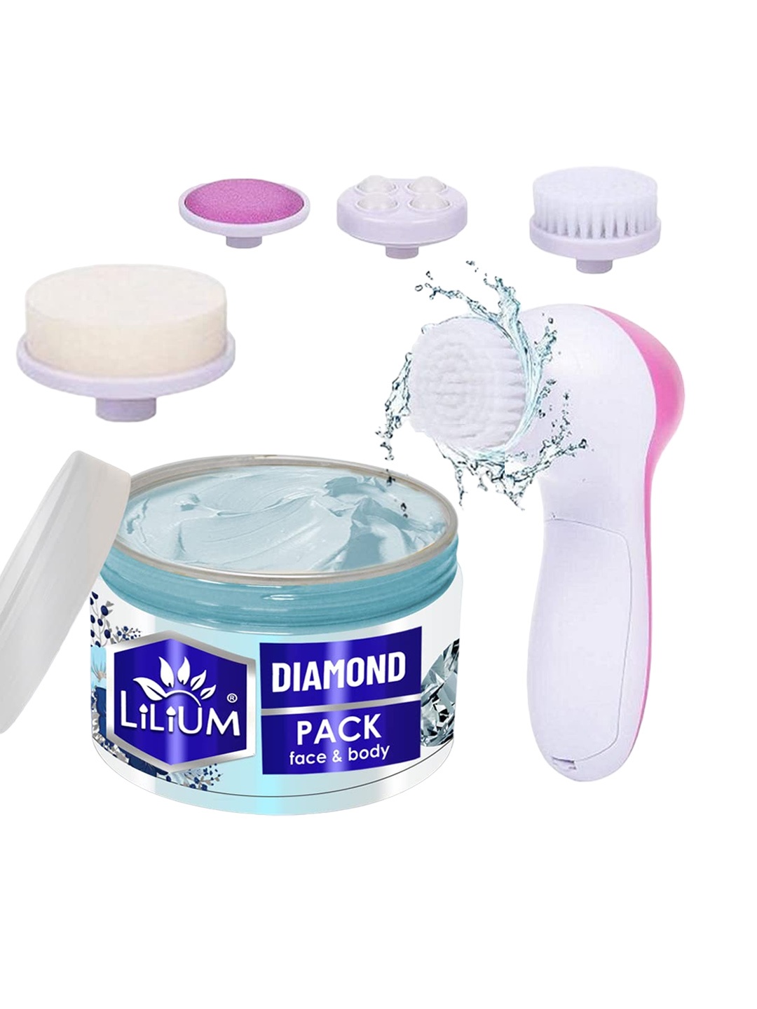 

Lilium Set Of Diamond Face Pack & Multifunction 5in1 Massager - 250g, Na
