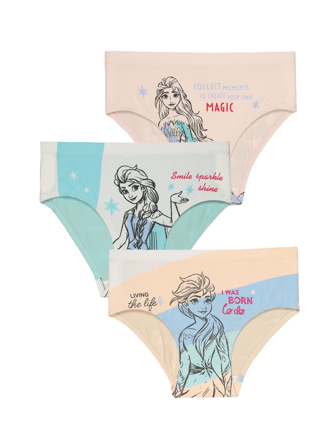 Bodycare Kids Girls Pack Of 3 Assorted Cotton Basic Briefs