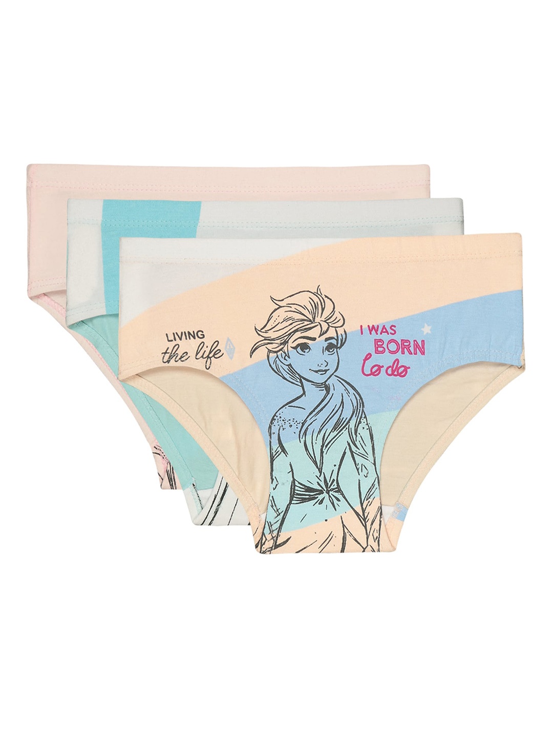 

Bodycare Kids Girls Pack Of 3 Assorted Cotton Basic Briefs