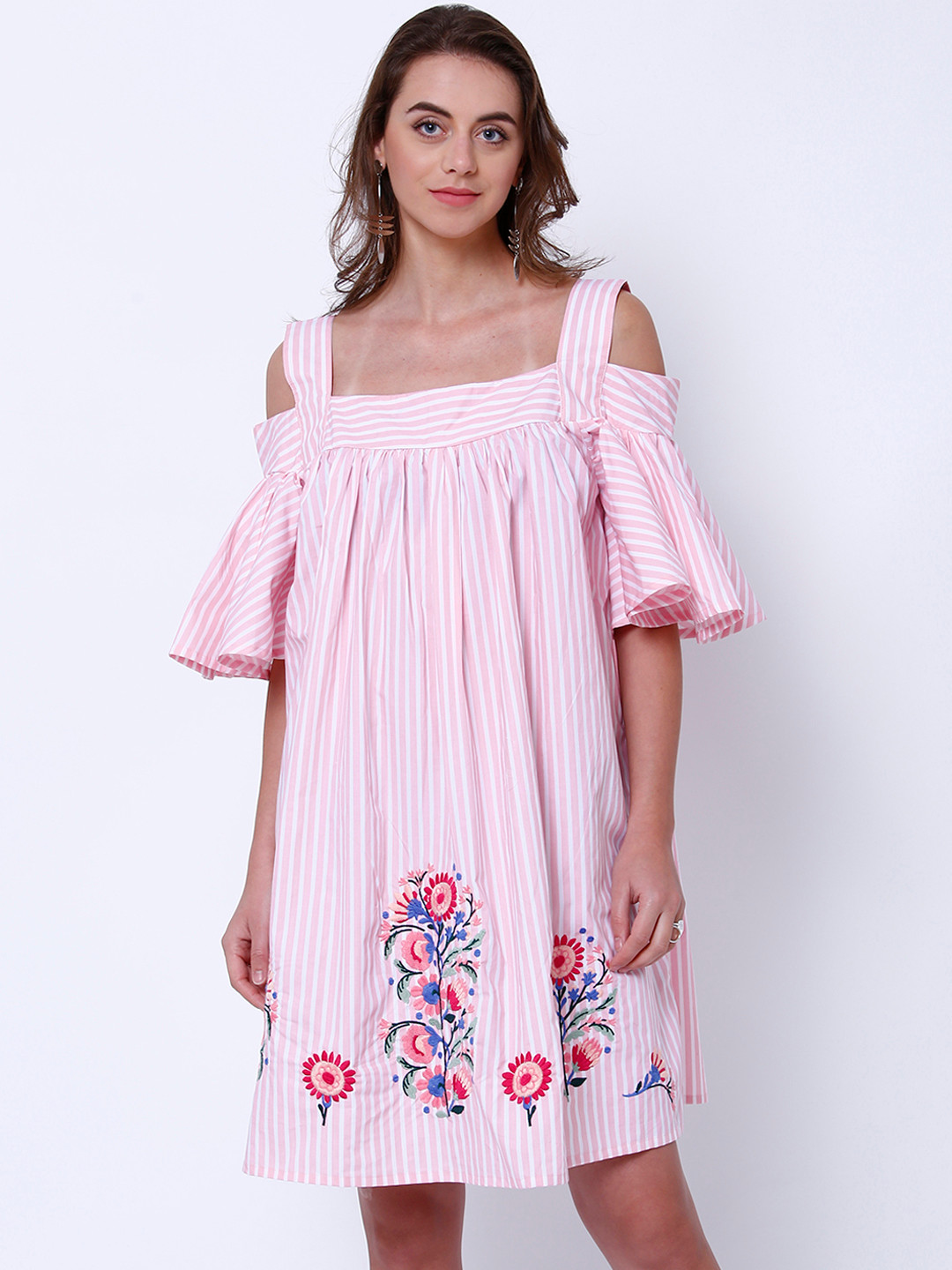 

Tokyo Talkies Women Pink Printed A-Line Dress