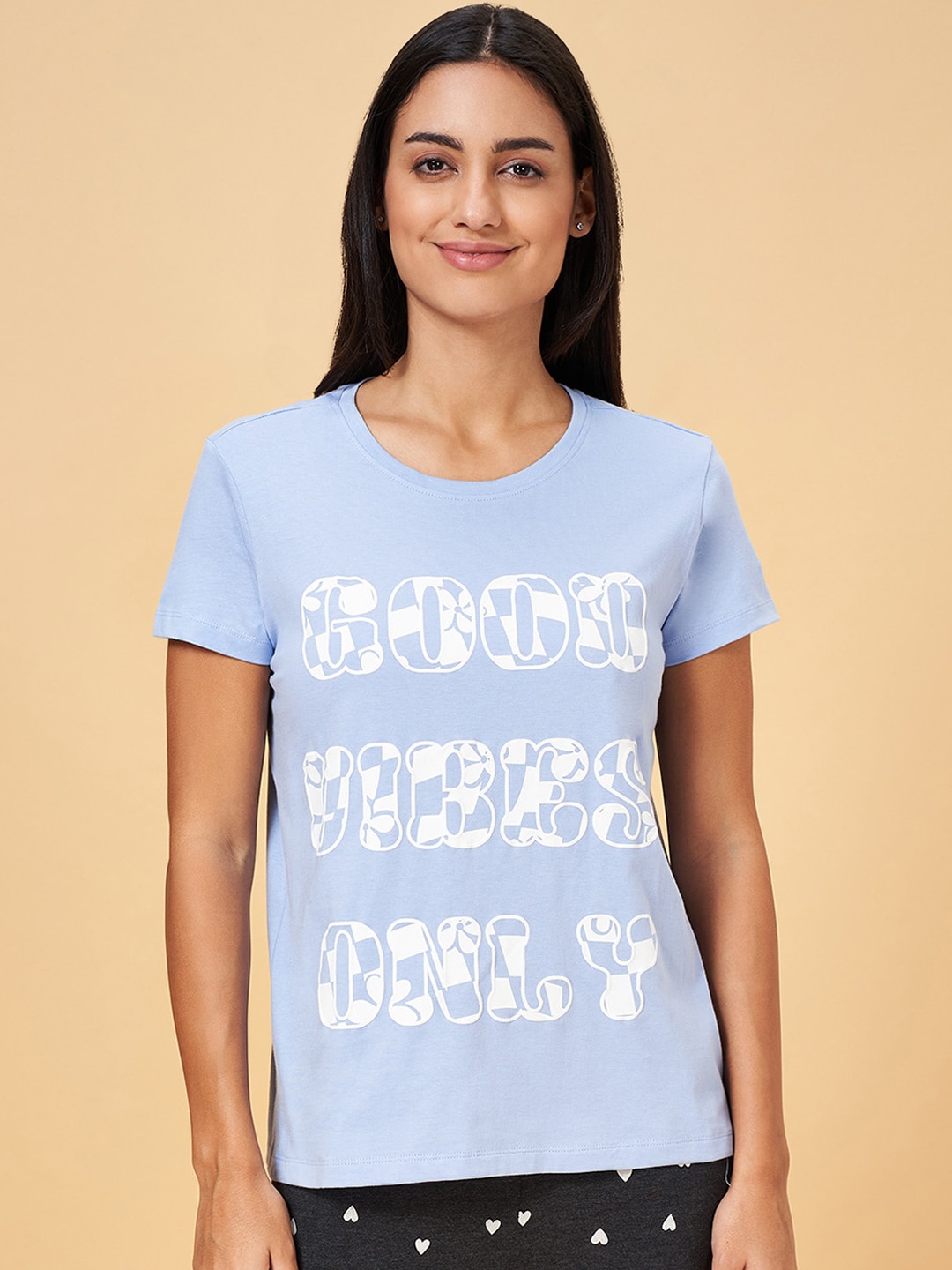 

Dreamz by Pantaloons Printed Cotton Lounge T-shirts, Blue