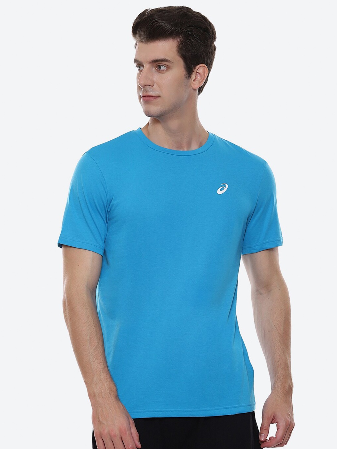 

ASICS Spiral Brand Logo Printed SS Cotton Sports T-Shirt, Blue