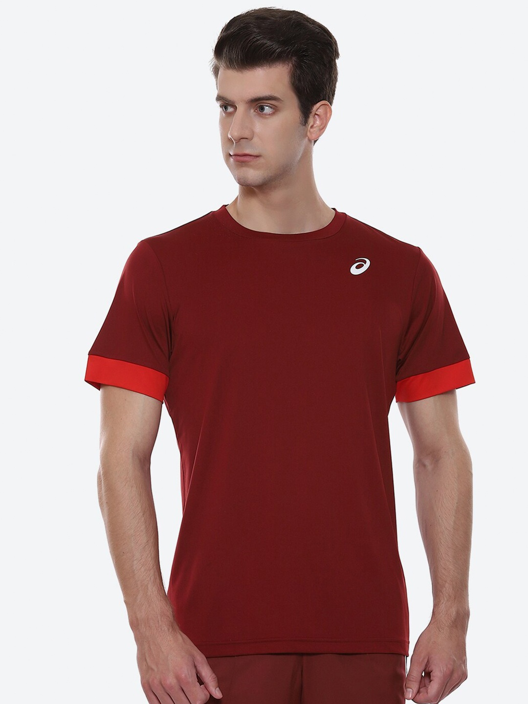 

ASICS Court SS Brand Logo Printed Sports T-Shirt, Red