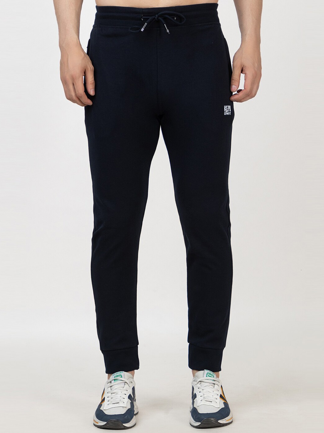 

KEPA Men Mid Rise Cotton Sports Joggers, Navy blue