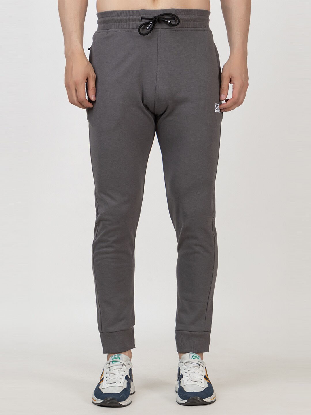 

KEPA Men Mid Rise Cotton Sports Joggers, Grey