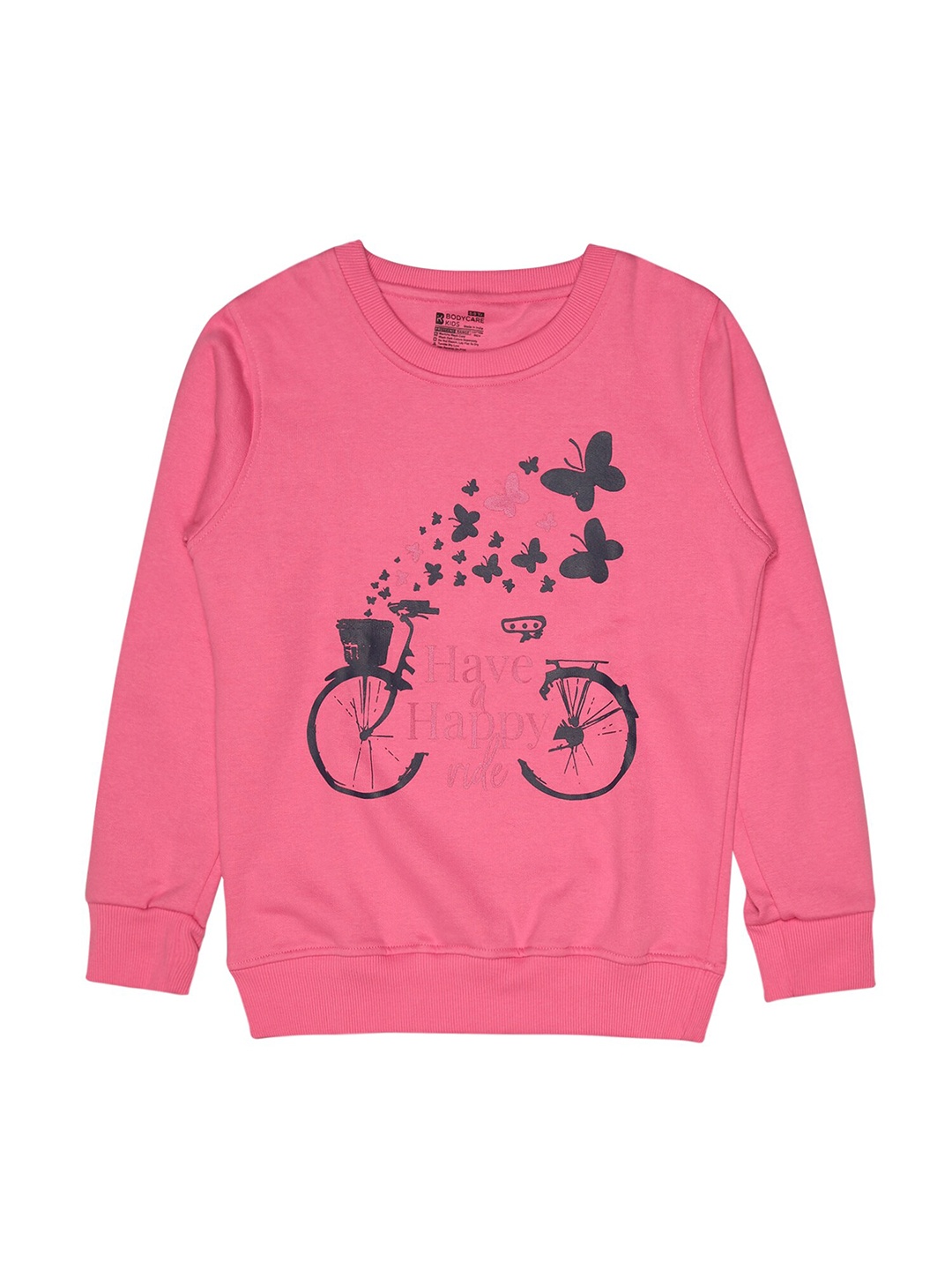 

Bodycare Kids Girls Graphic Printed Pullover Sweatshirt, Pink