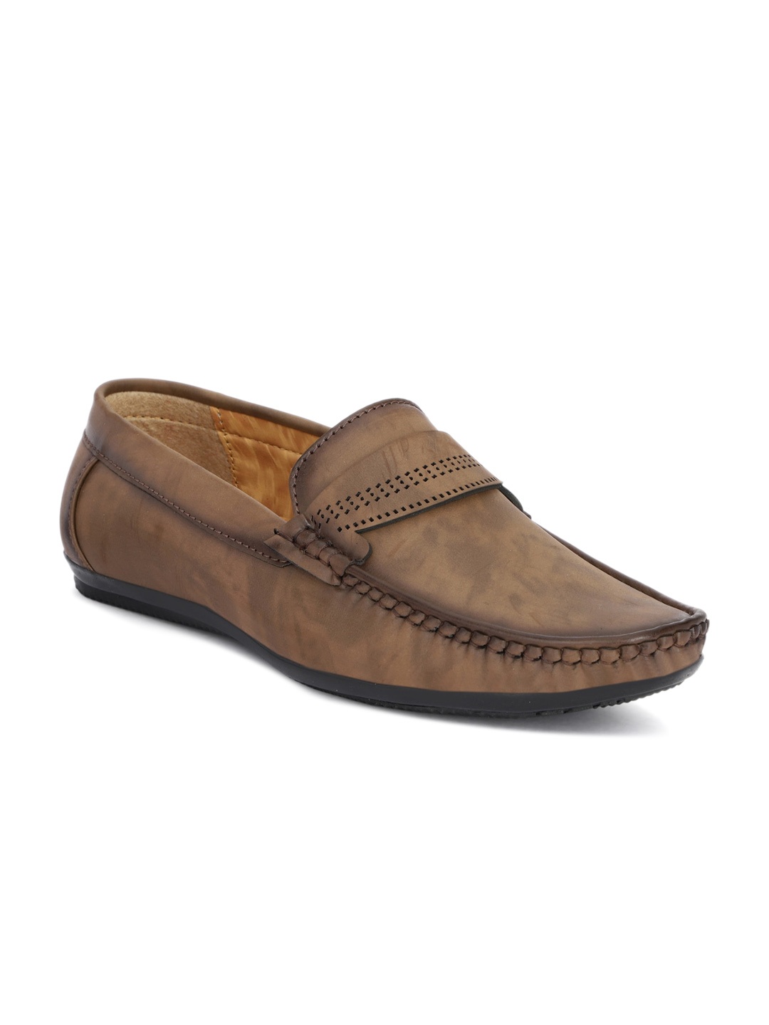 

Buxton Men Textured Loafers, Brown