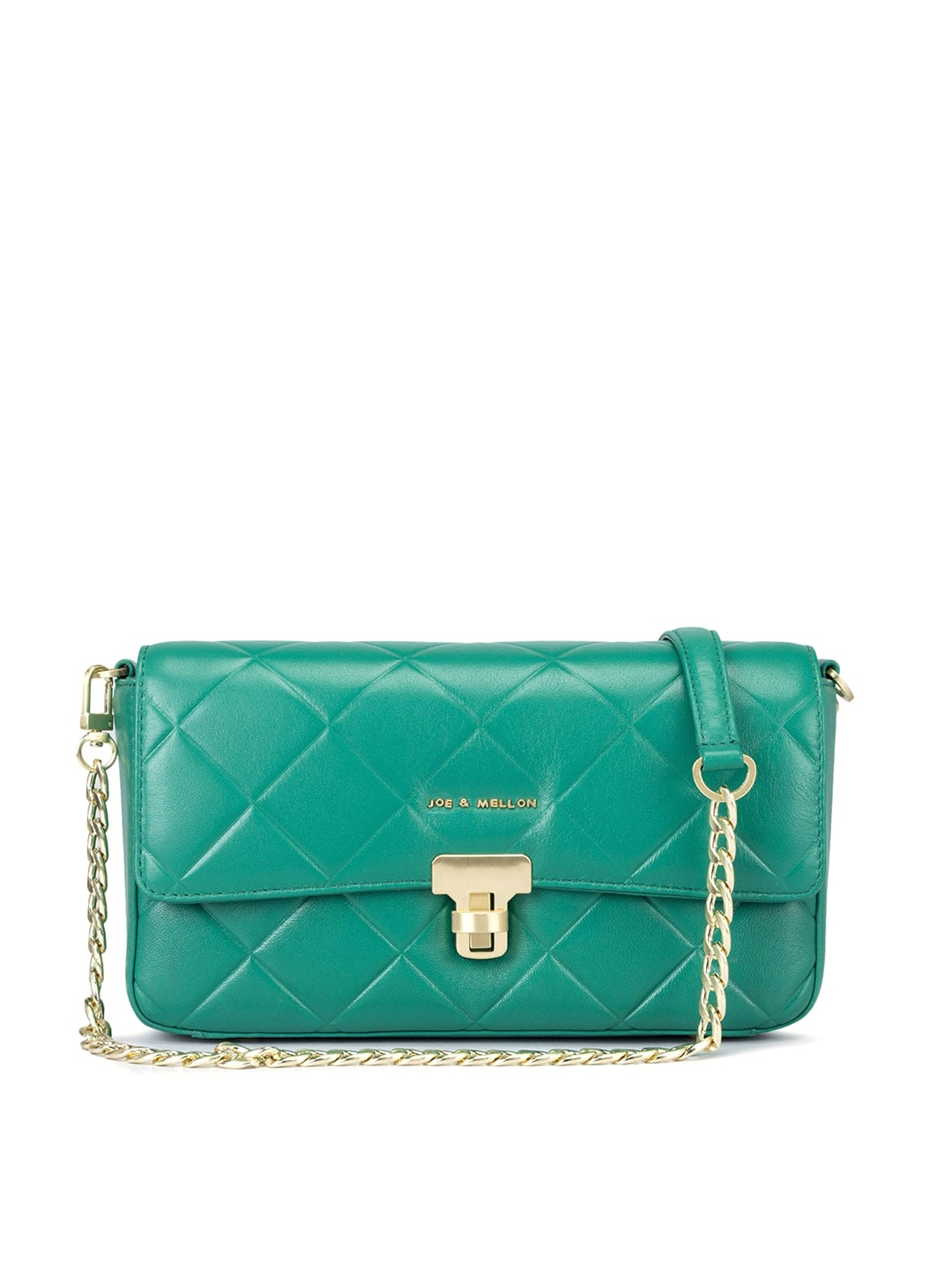 

Joe & Mellon Textured Leather Structured Shoulder Bag With Quilted, Green
