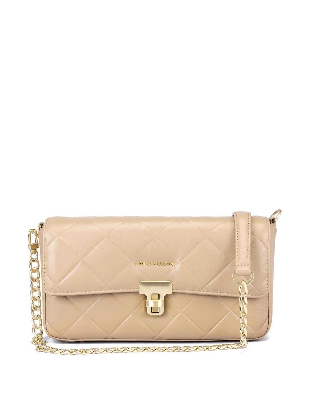 

Joe & Mellon Textured Leather Structured Shoulder Bag With Quilted, Beige