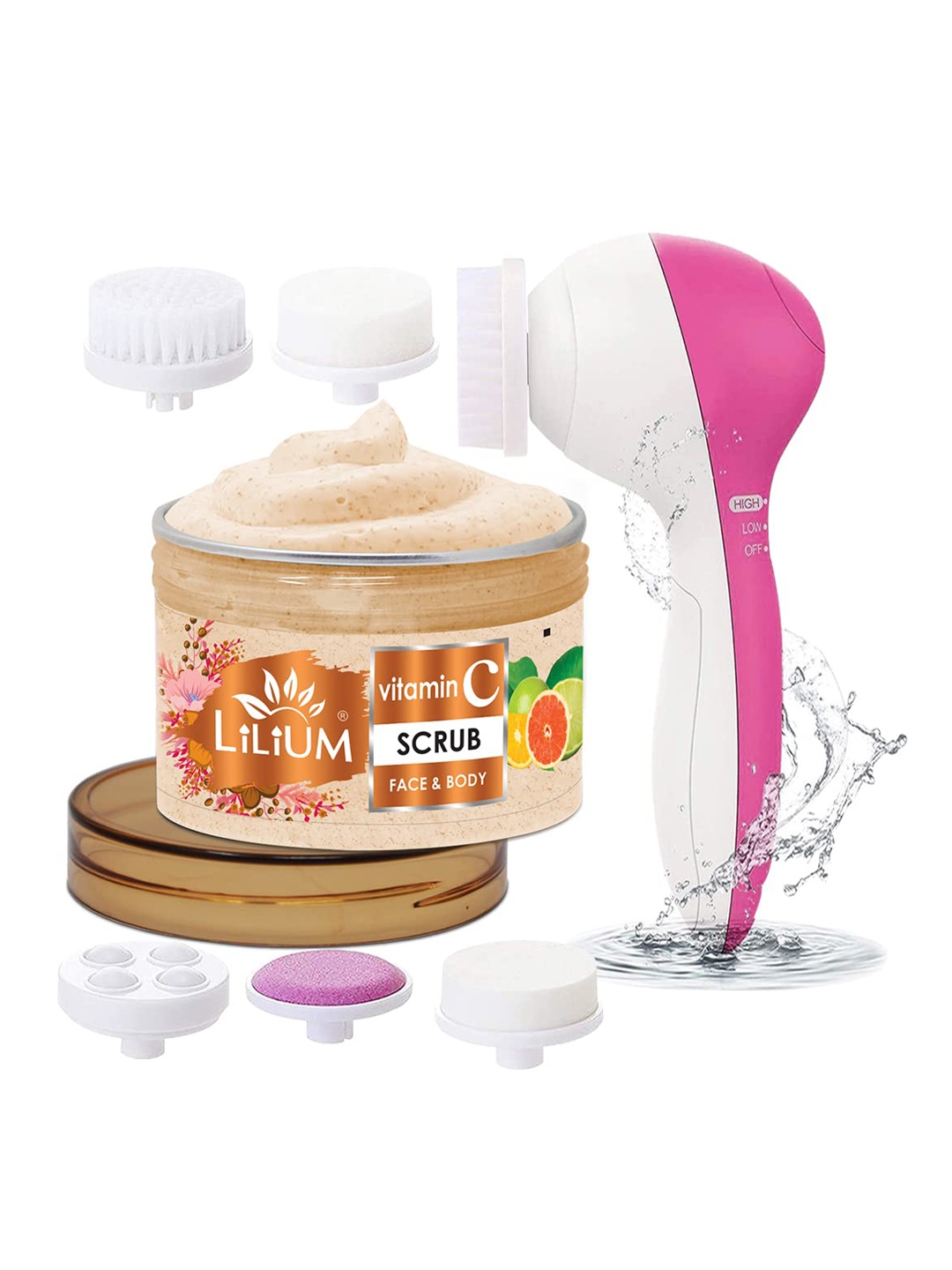 

Lilium Vitamin C Face & Body Scrub With Multifunction 5in1 Massager, Na