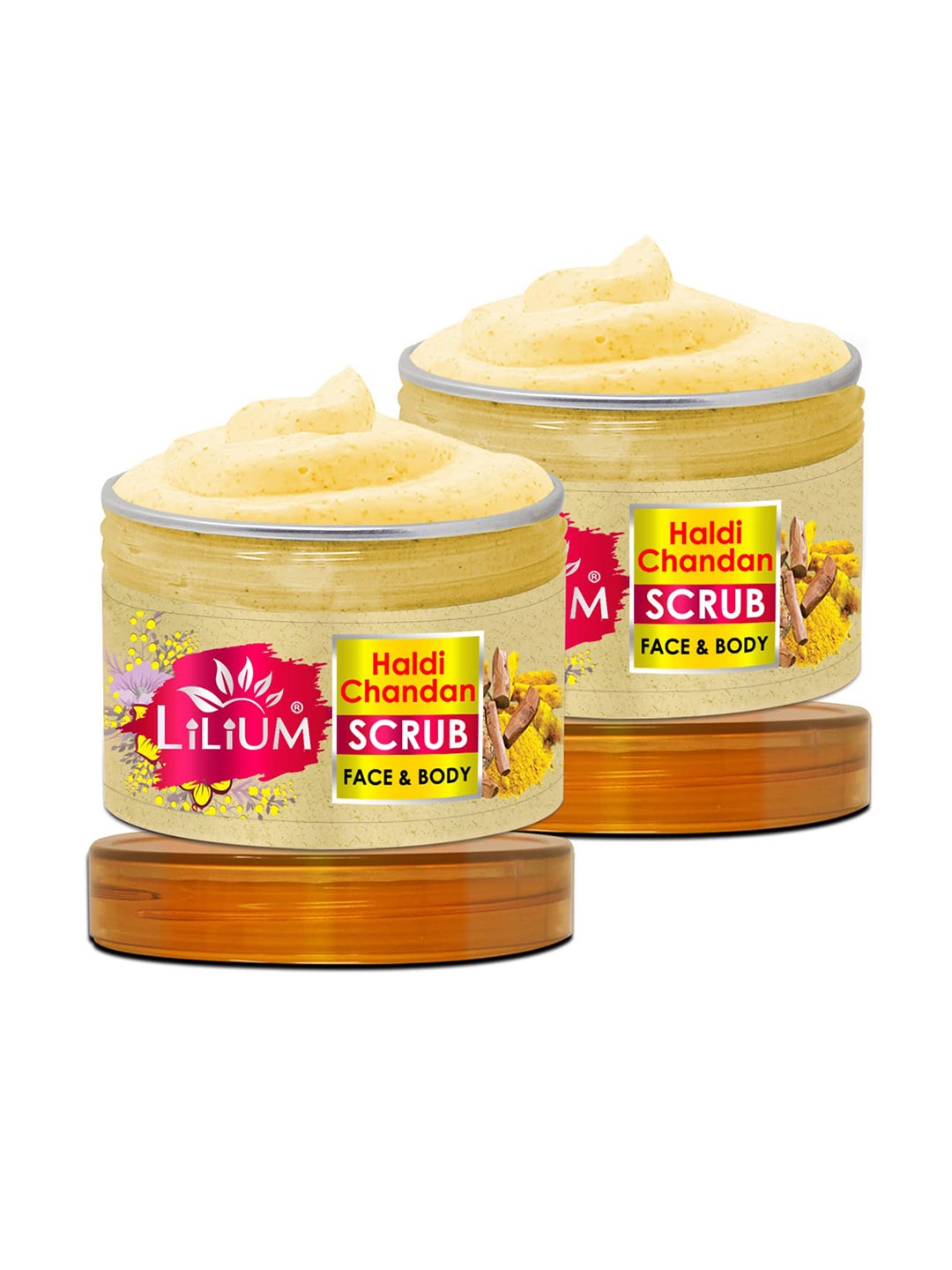 

Lilium Set of 2 Haldi Chandan Face & Body Scrub - 250g Each, Khaki