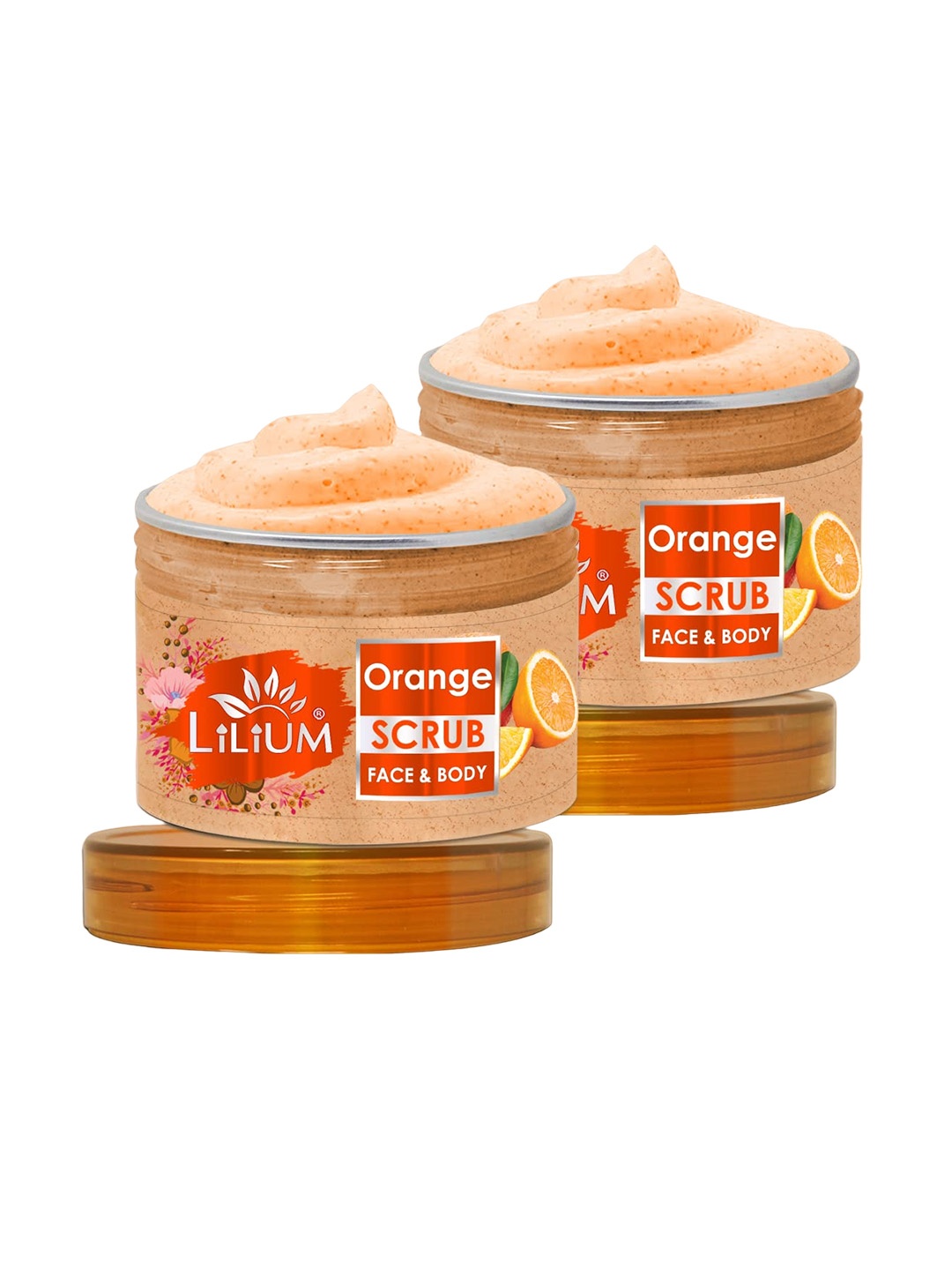 

Lilium Set of 2 Orange Face & Body Deep Exfoliating Scrub - 250g Each, Khaki