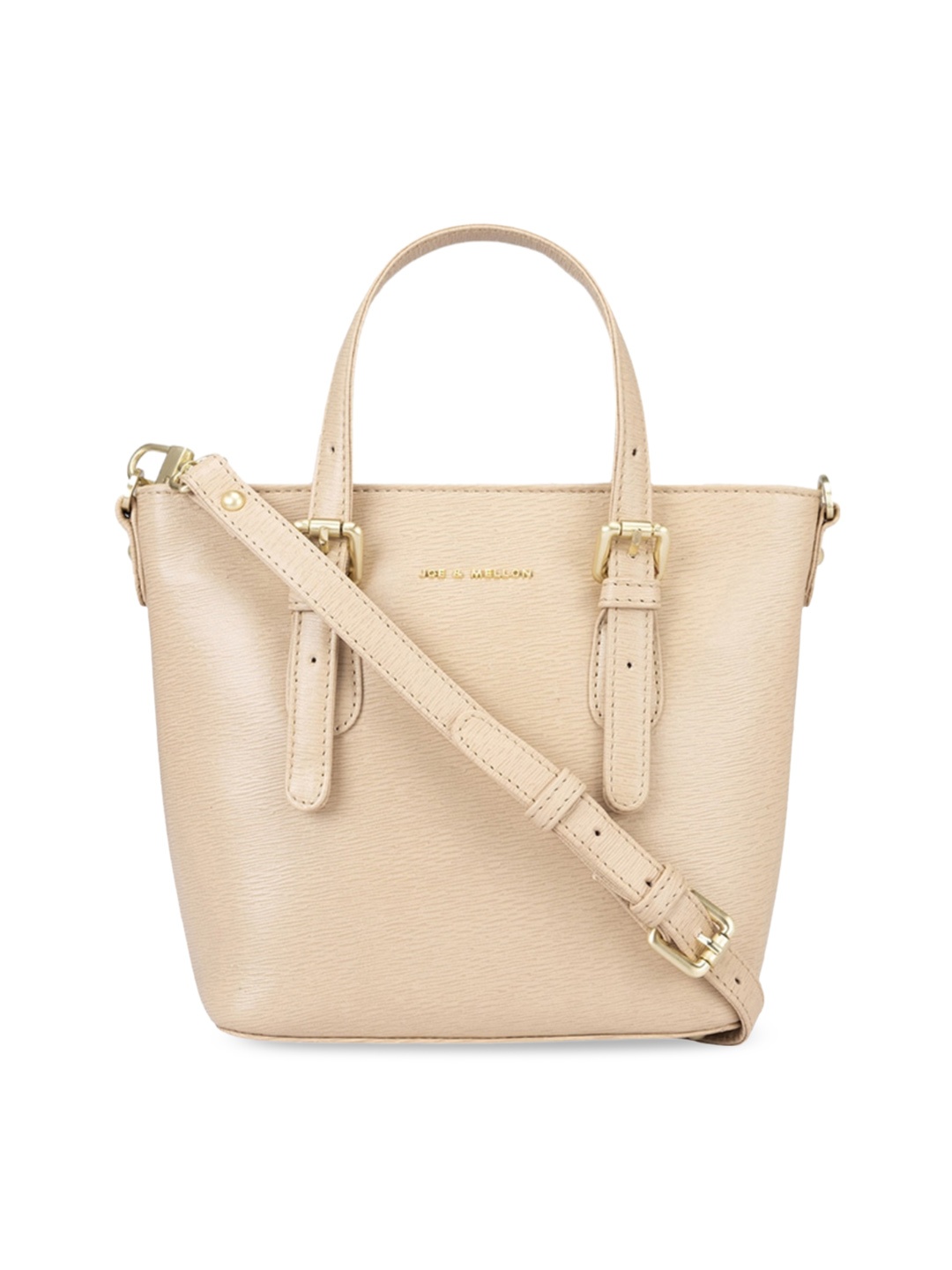 

Joe & Mellon Structured Leather Handheld Bag, Beige
