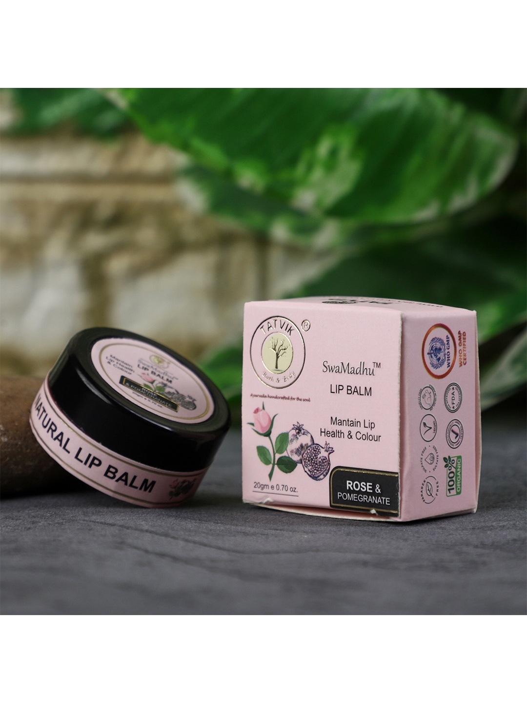 

TATVIK Swamadhu Lip Balm - 20gm, Pink