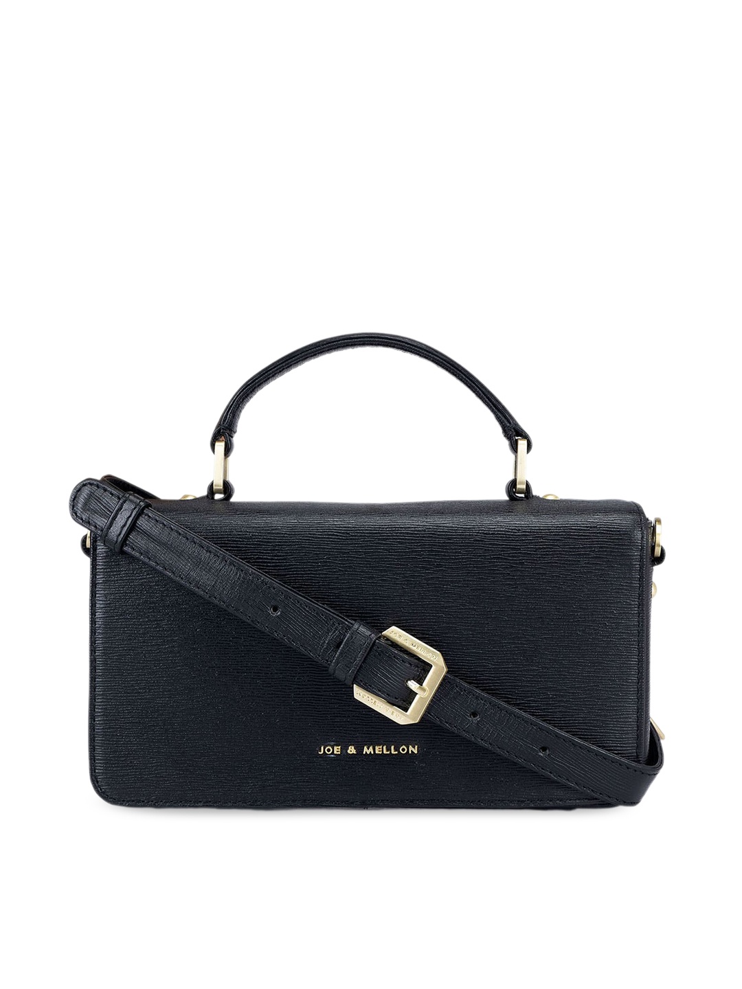 

Joe & Mellon Structured Leather Satchel, Black