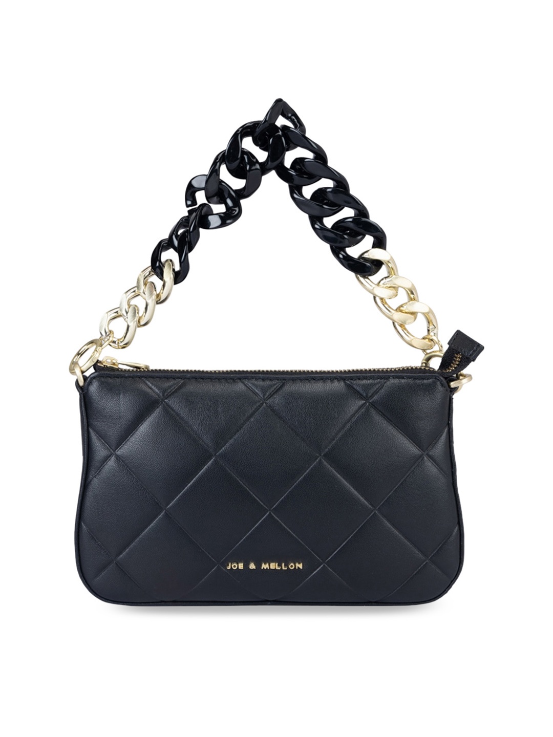 

Joe & Mellon Quilted Leather Structured Hobo Bag, Black