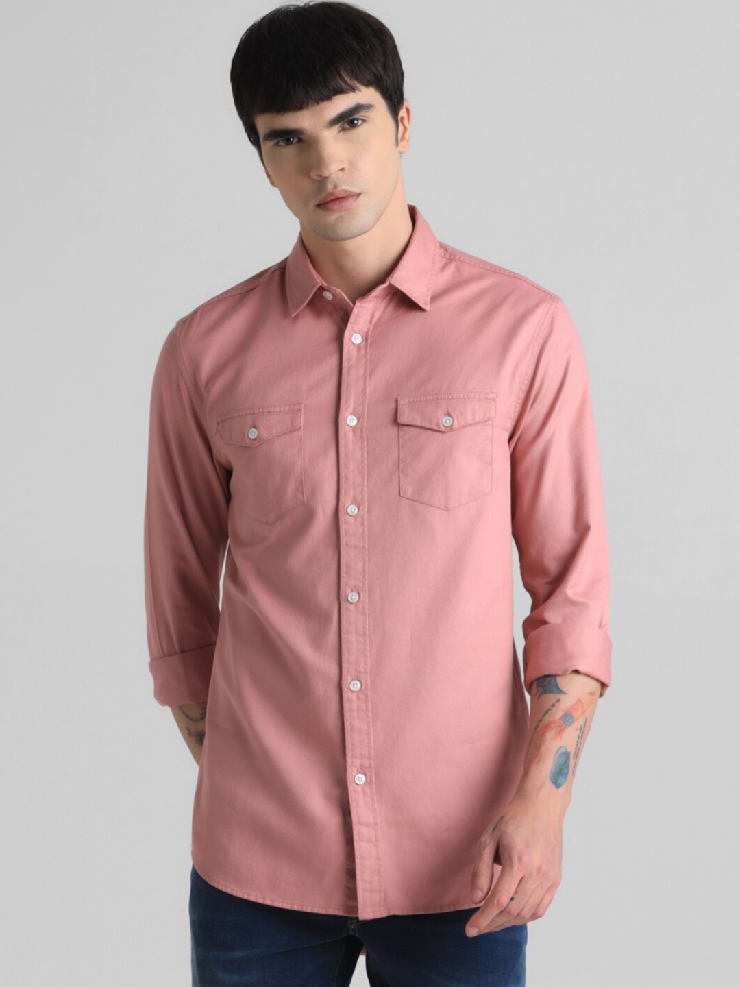 

Jack & Jones Opaque Slim Fit Pure Cotton Casual Shirt, Pink