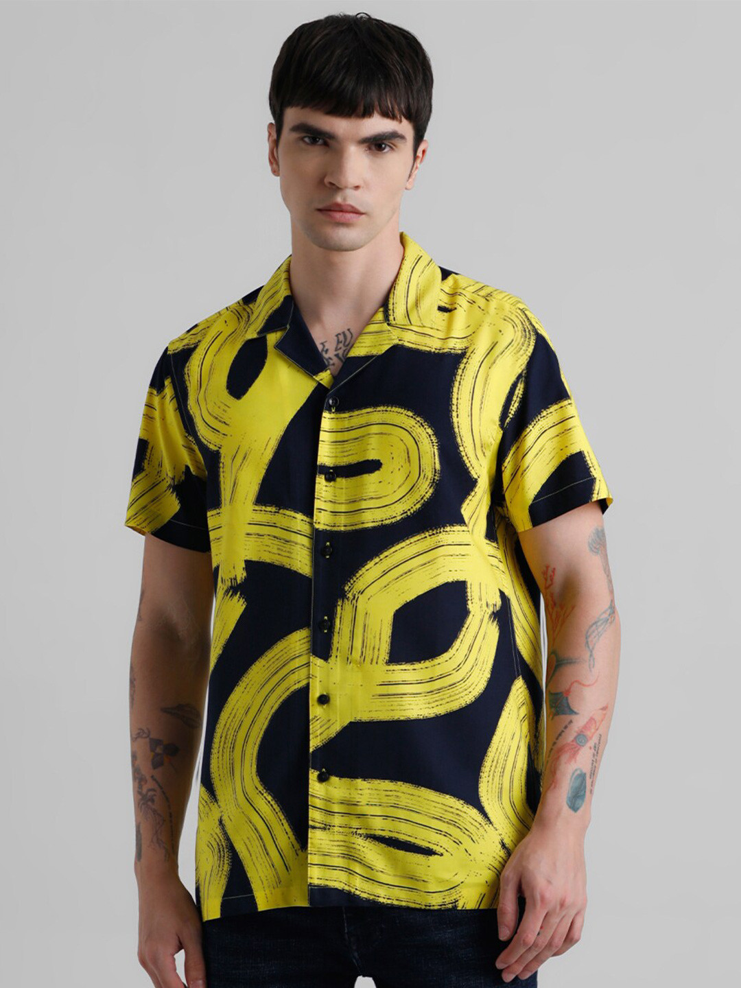 

Jack & Jones Abstract Printed Casual Shirt, Yellow