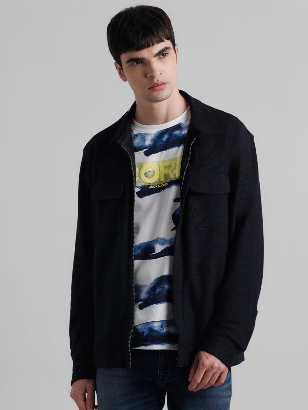 

Jack & Jones Opaque Pure Cotton Casual Shacket, Black