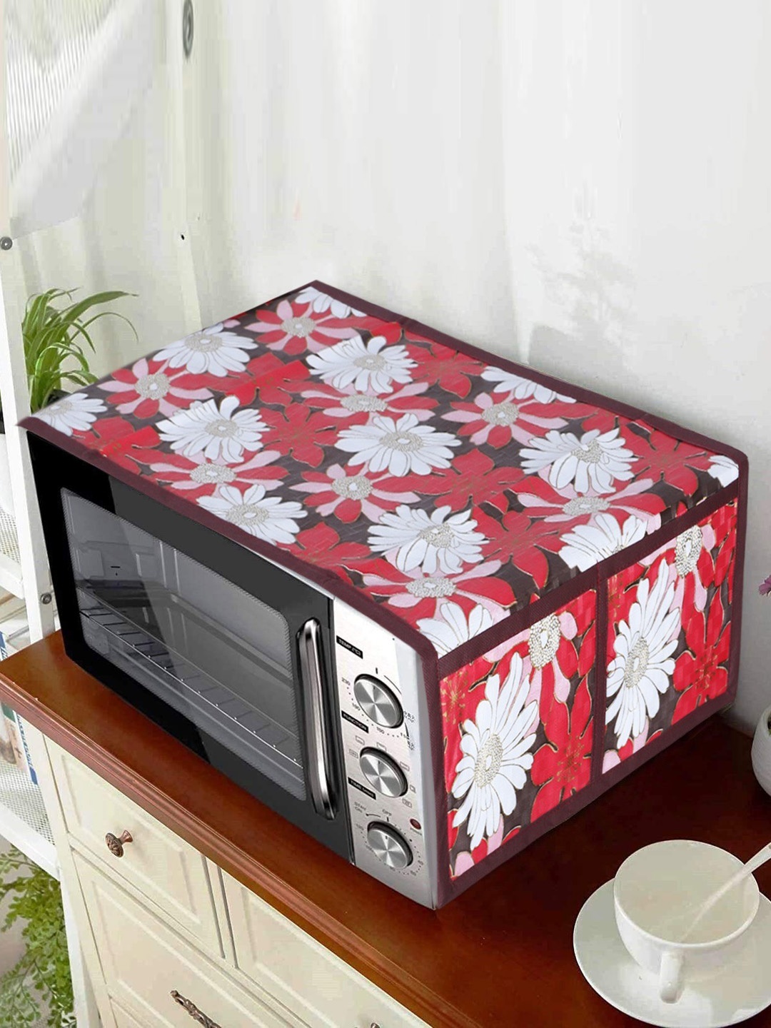 

Dakshya Industries Red & White Printed Microwave Oven Cover