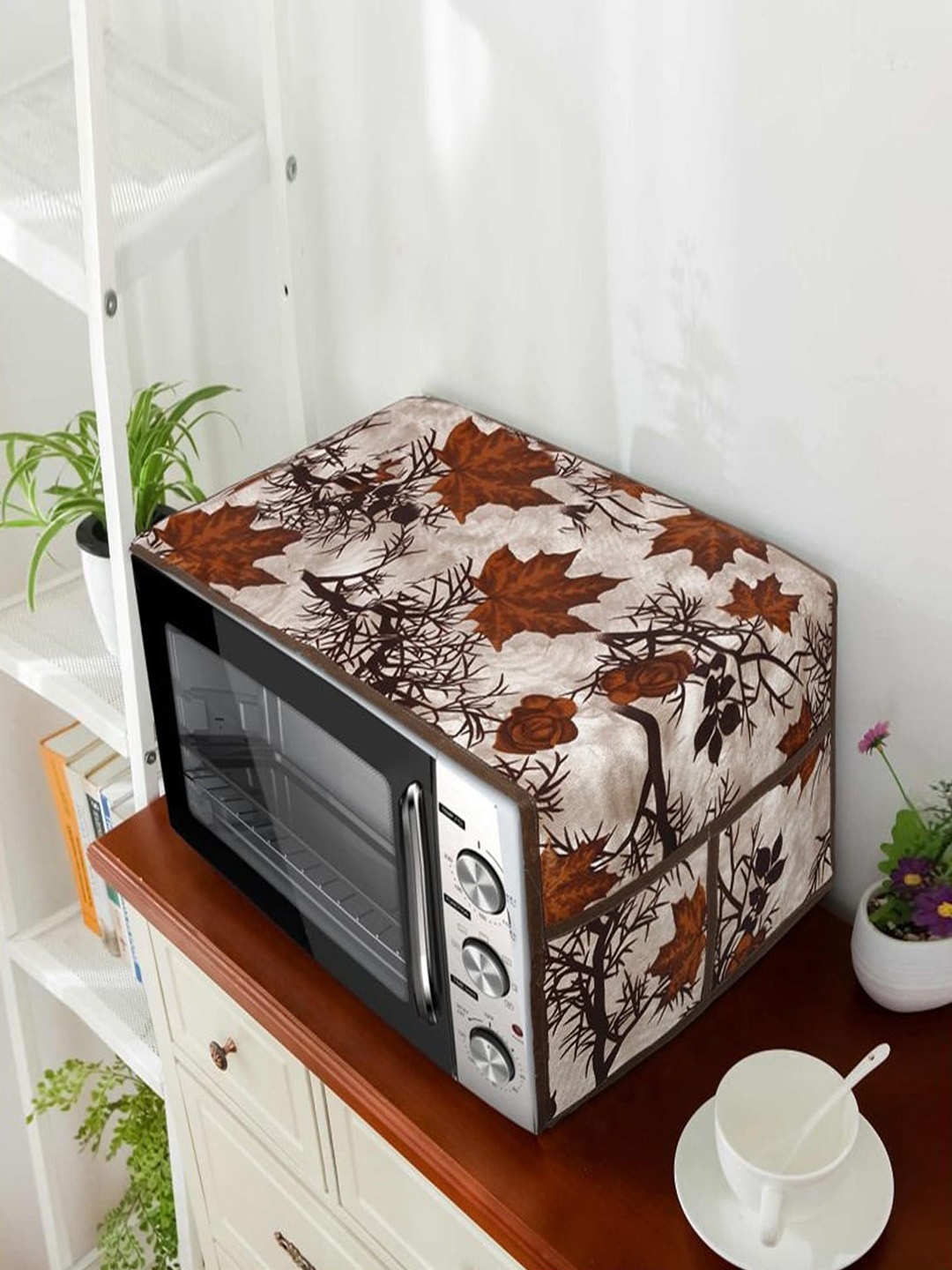 

Dakshya Industries Beige & Brown Printed Microwave Oven Cover