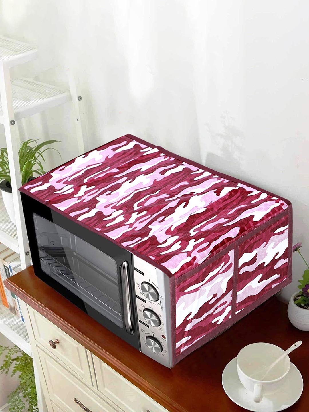 

Dakshya Industries Maroon & White Printed Microwave Oven Cover