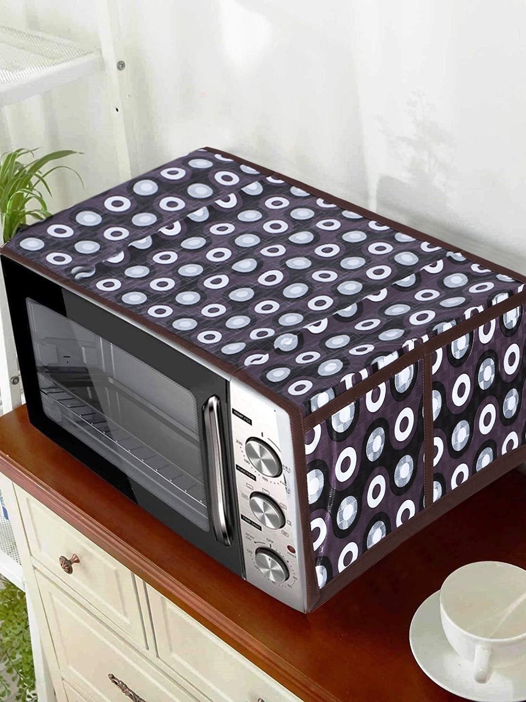 

Dakshya Industries Purple & Grey Printed Microwave Oven Cover