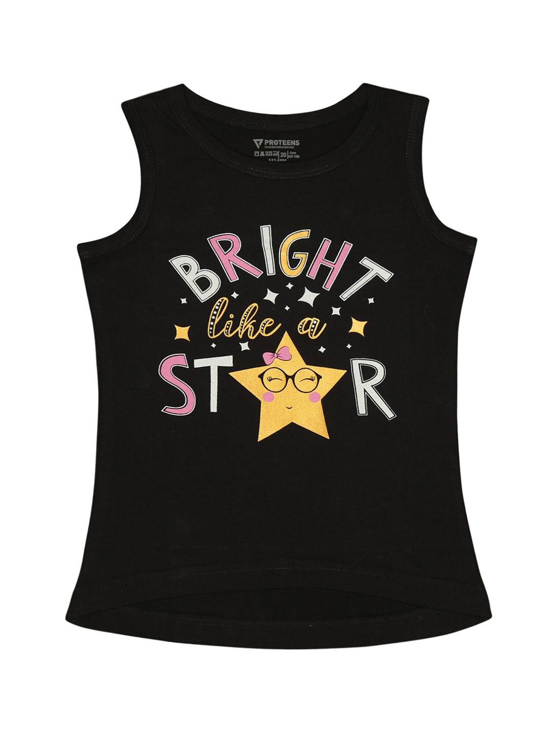 

Bodycare Girls Typography Printed Cotton T-Shirt, Black