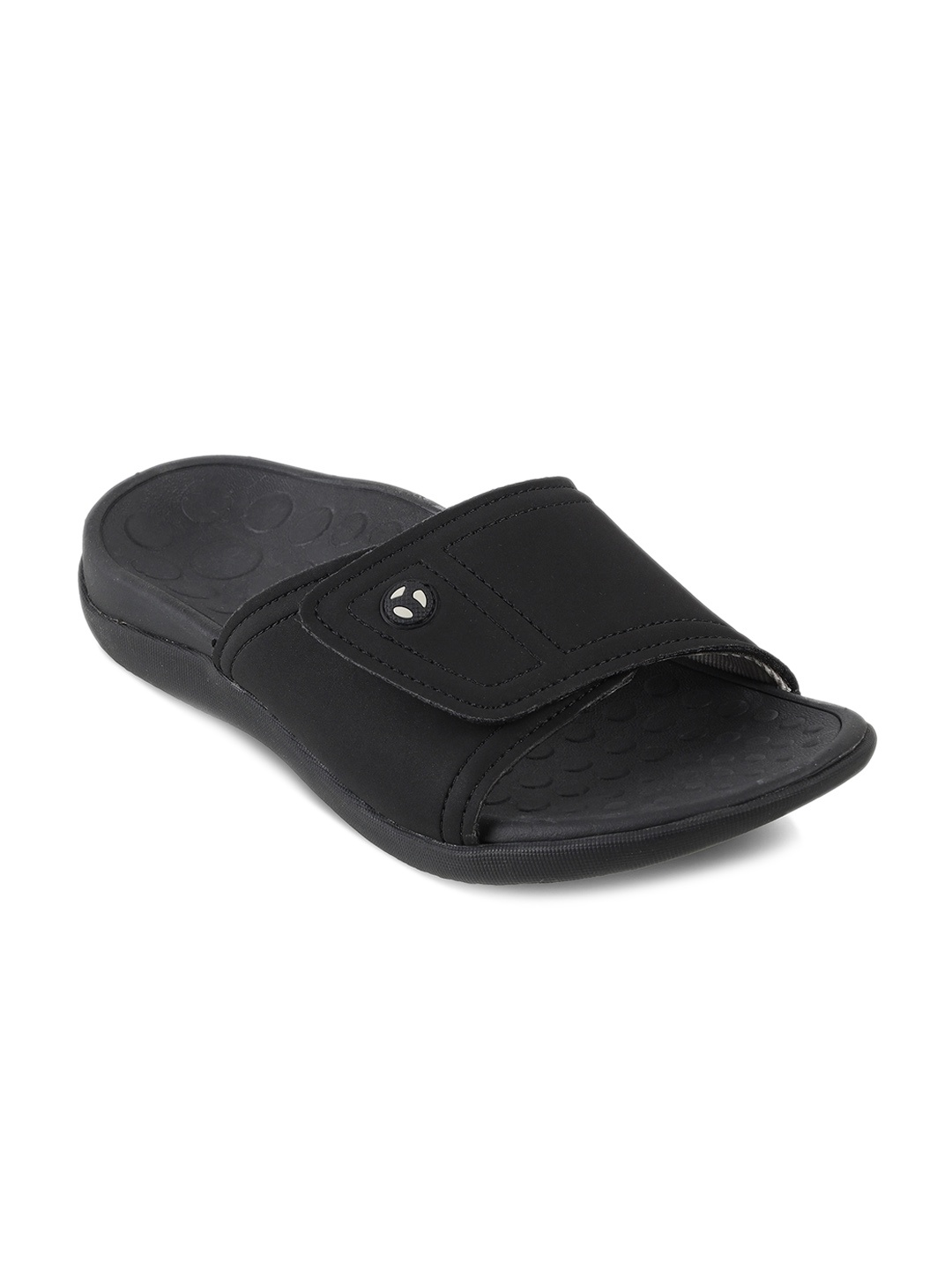 

VIONIC Unisex Velcro Strap Sliders, Black