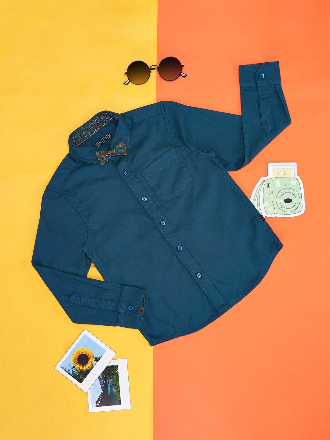 

Pantaloons Junior Boys Spread Collar Long Sleeves Cotton Casual Shirt, Teal