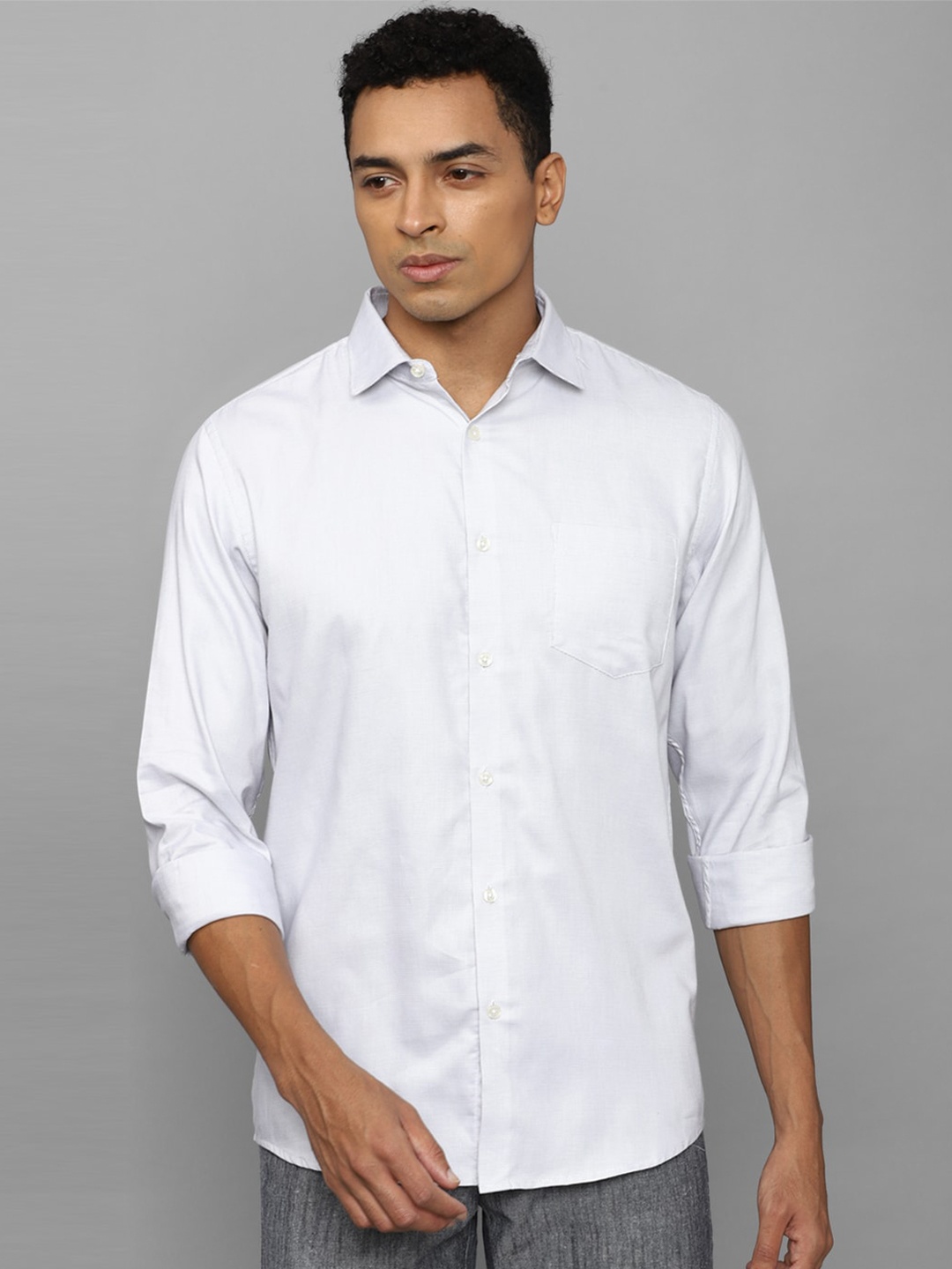 

Allen Solly Spread Collar Pure Cotton Slim Fit Casual Shirt, White