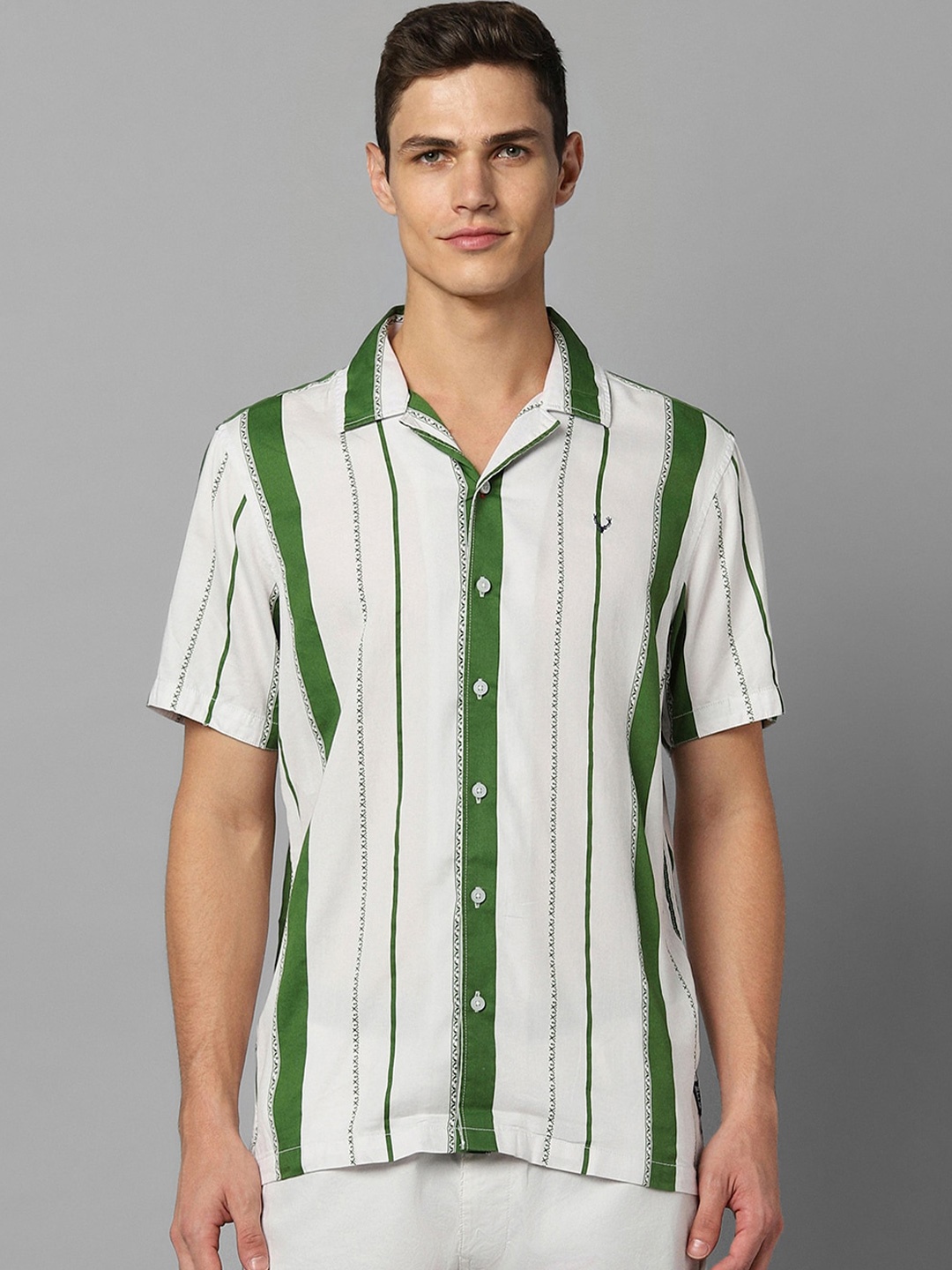 

Allen Solly Multi Stripes Spread Collar Striped Cotton Casual Shirt, White