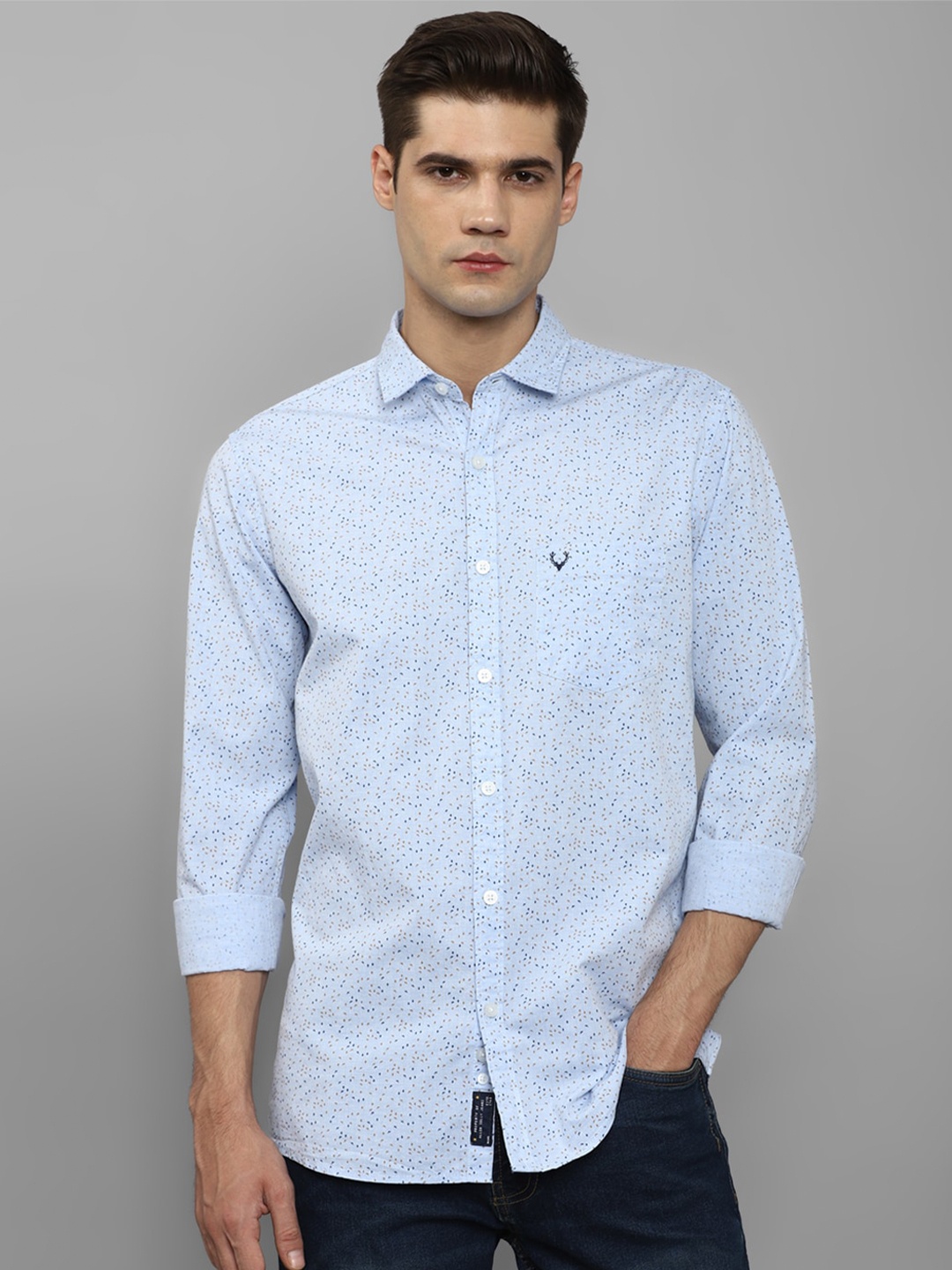 

Allen Solly Micro Ditsy Printed Pure Cotton Casual Shirt, Blue