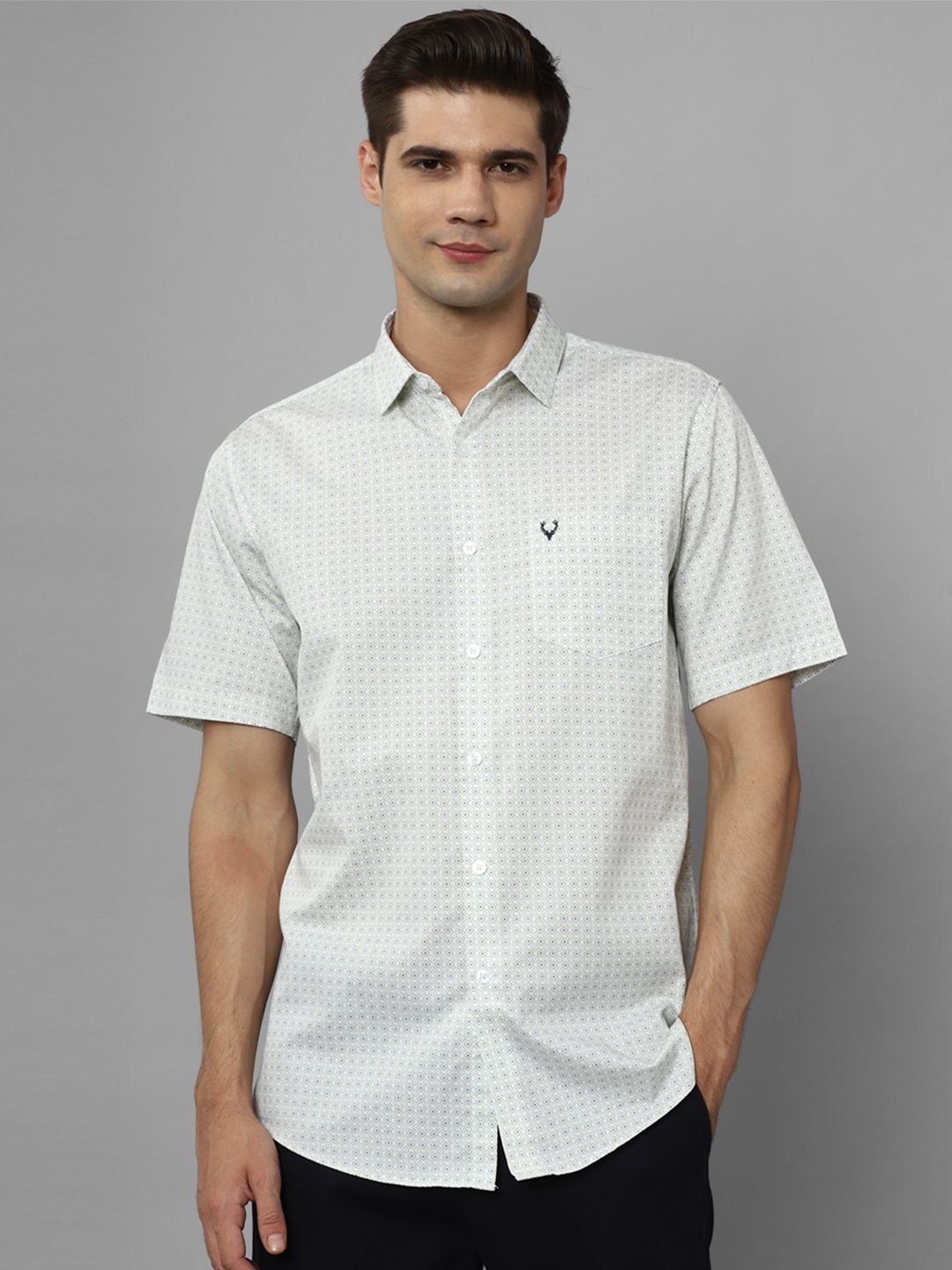 

Allen Solly Micro Ditsy Pure Cotton Casual Shirt, Cream