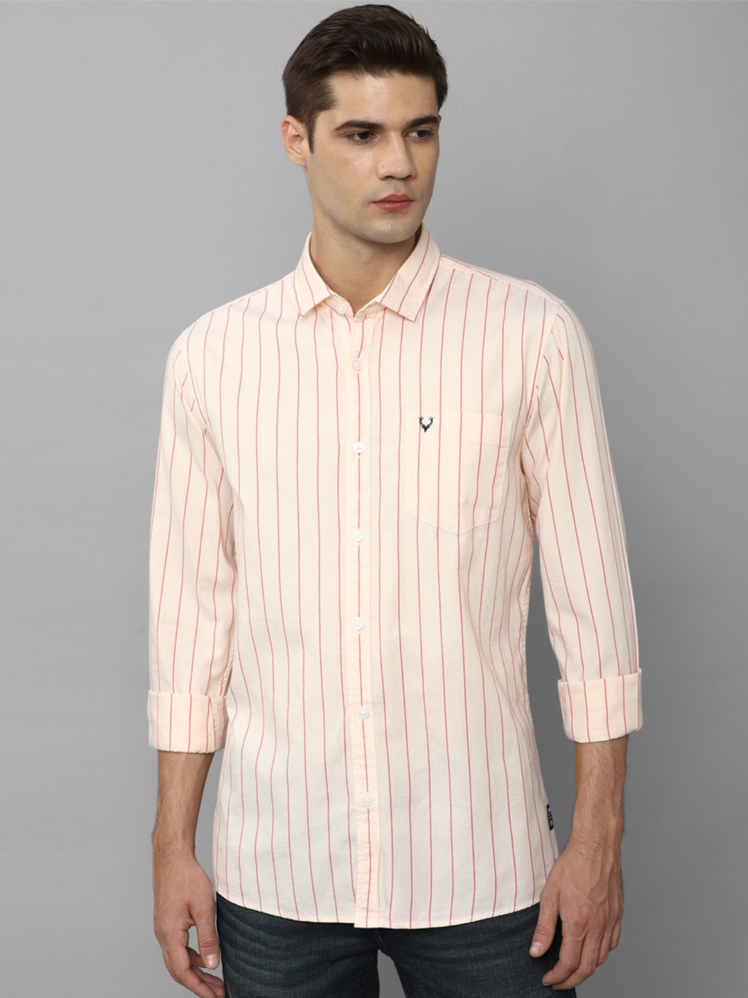 

Allen Solly Vertical Striped Pure Cotton Casual Shirt, Cream