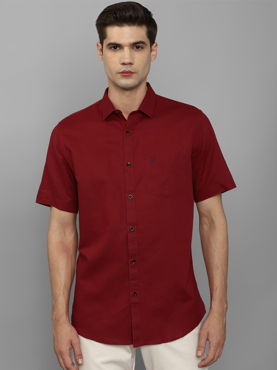 

Allen Solly Spread Collar Slim Fit Casual Shirt, Maroon