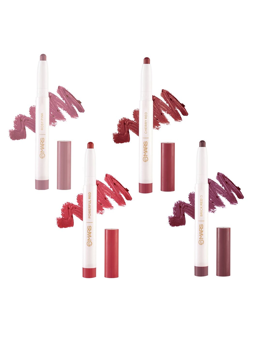 

MARS Poppins Set of 4 Rotating Matte Lip Lipstick - 1.64gm Each, Multi