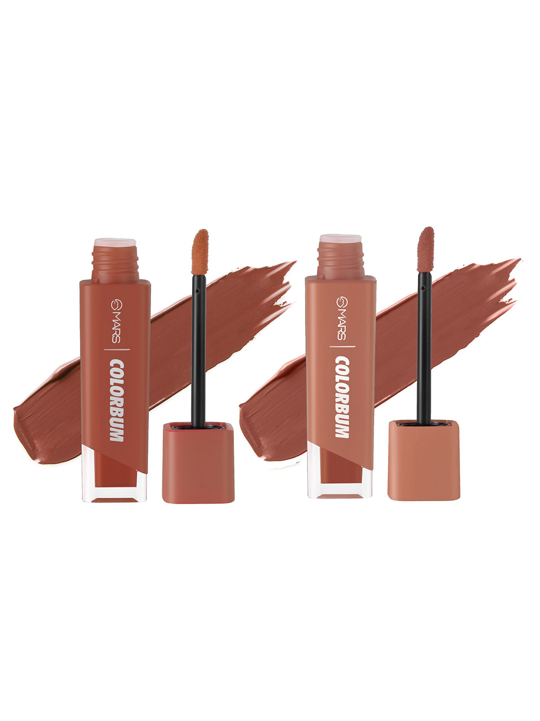 

MARS Colorbum Set Of 2 Liquid Matte Lipstick - 5.5ml Each - Nutty Newyork 03-Rusty Rome 07, Multi