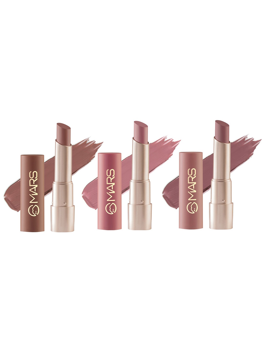 

MARS Set of 3 Creamy Matte Highly Pigmented Lipstick - Shade 10-11-12, Brown