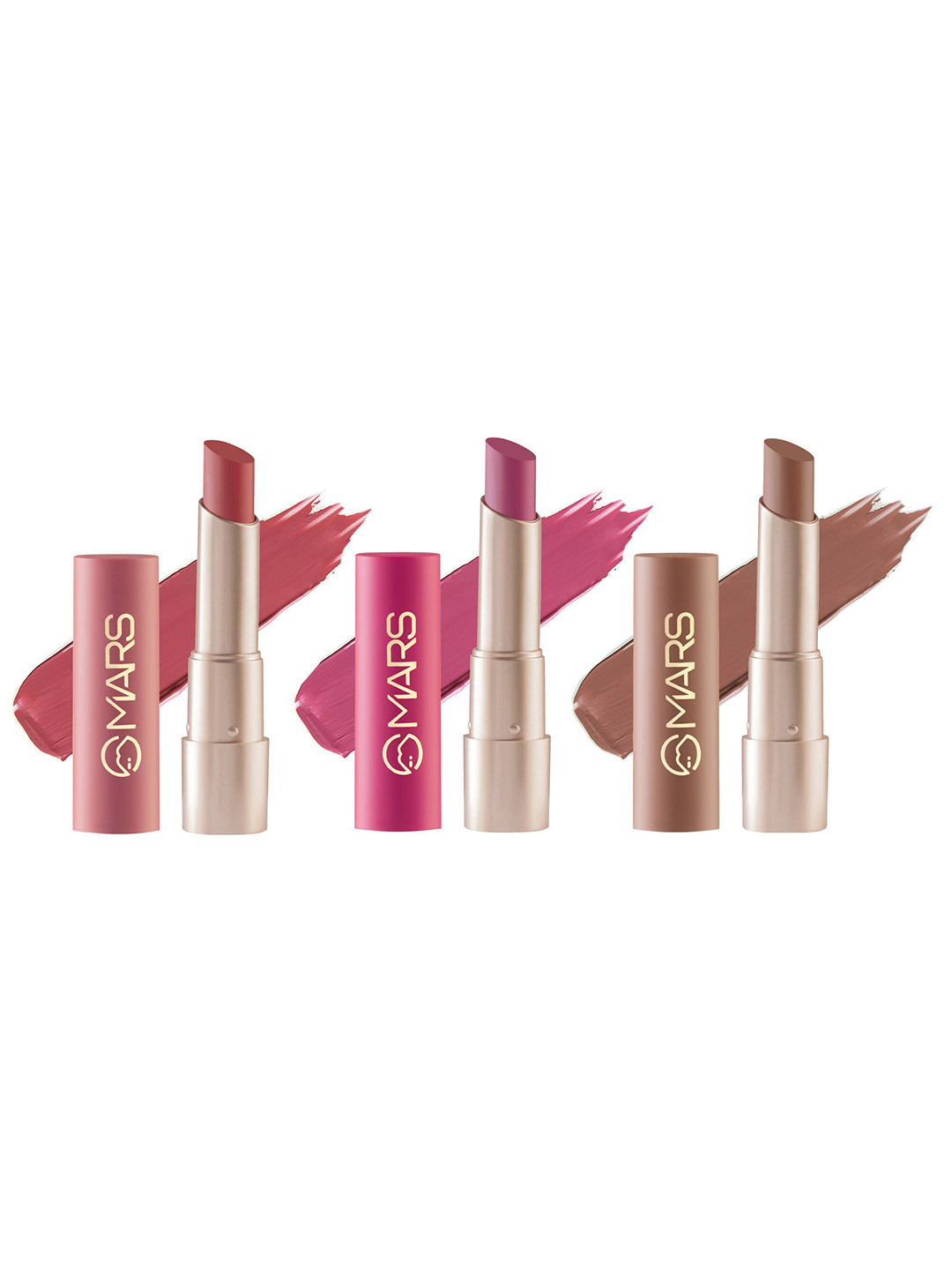

MARS Set of 3 Creamy Matte Highly Pigmented Lipstick - Shade 22-23-24, Red