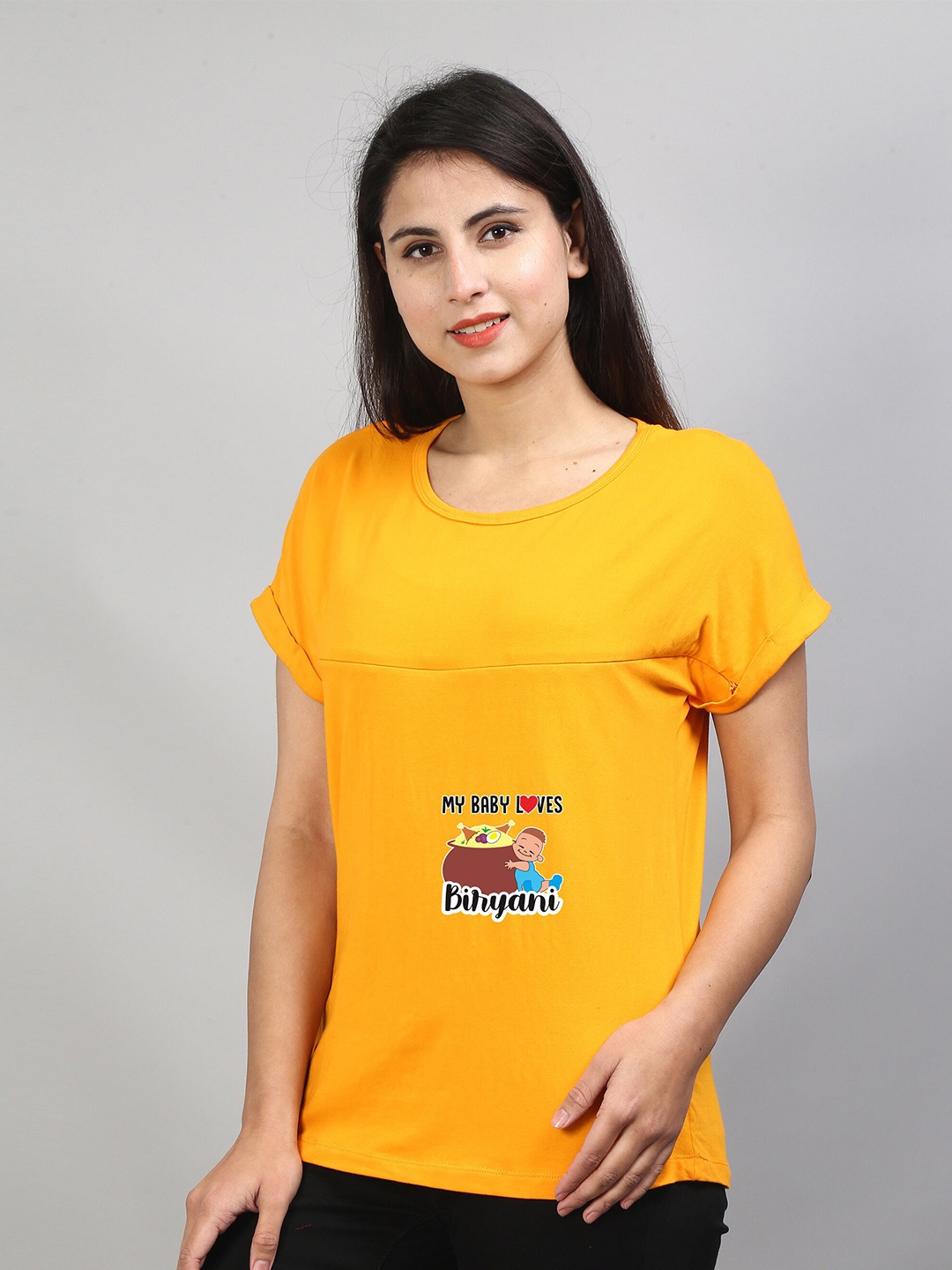 

SillyBoom Graphic Printed Maternity T-Shirt, Yellow