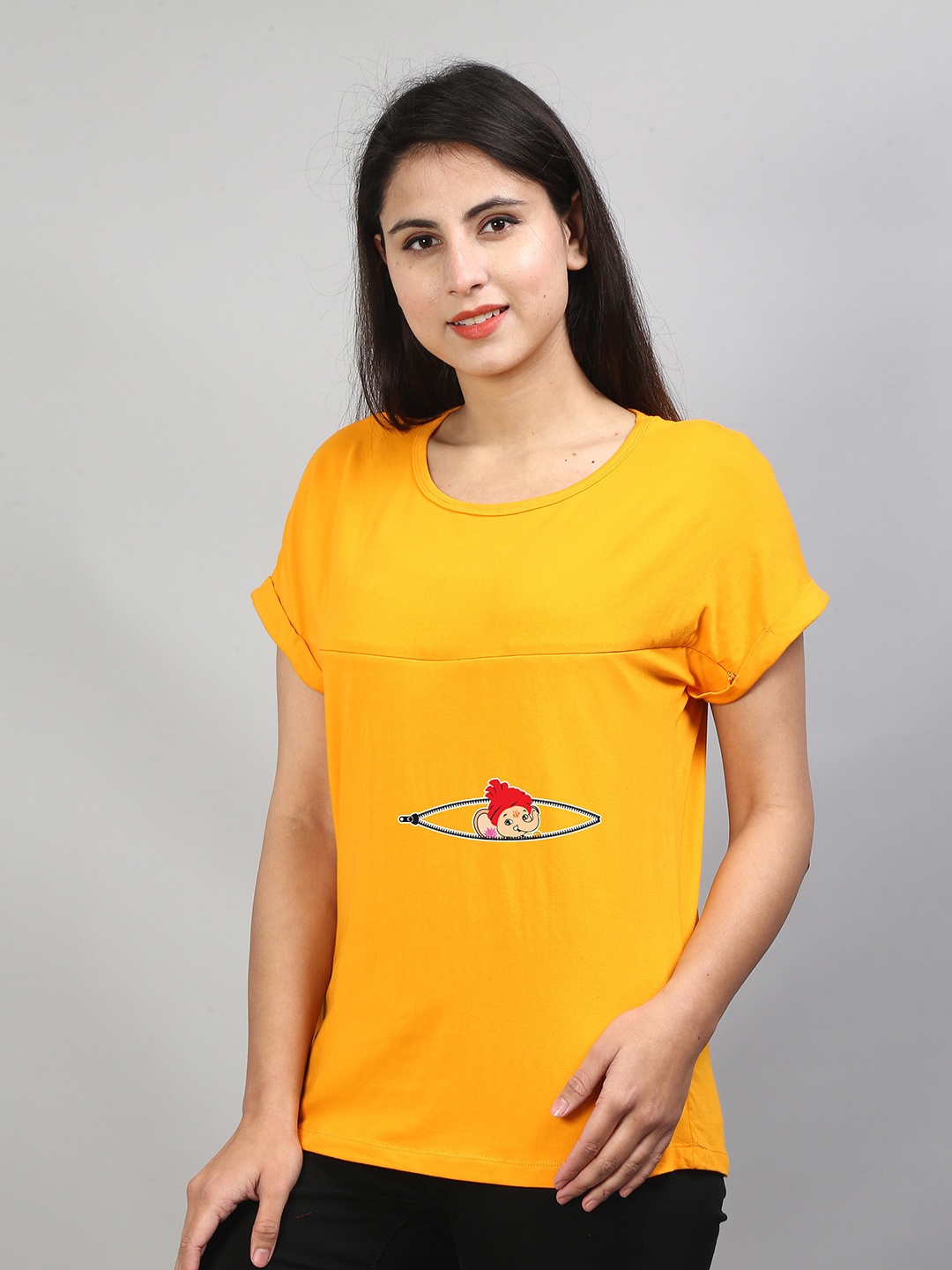 

SillyBoom Graphic Printed Maternity T-Shirt, Yellow