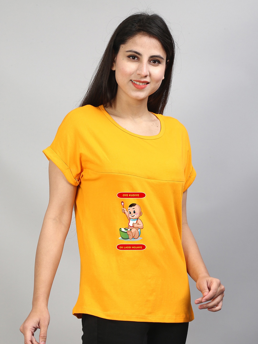 

SillyBoom Graphic Printed Maternity T-shirt, Yellow