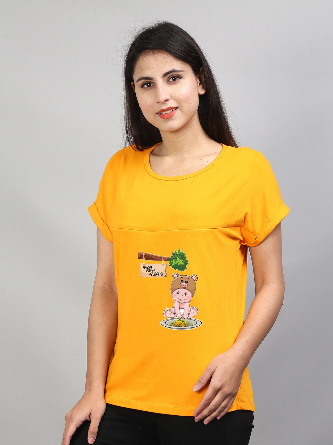 

SillyBoom Graphic Printed Maternity T-shirt, Yellow