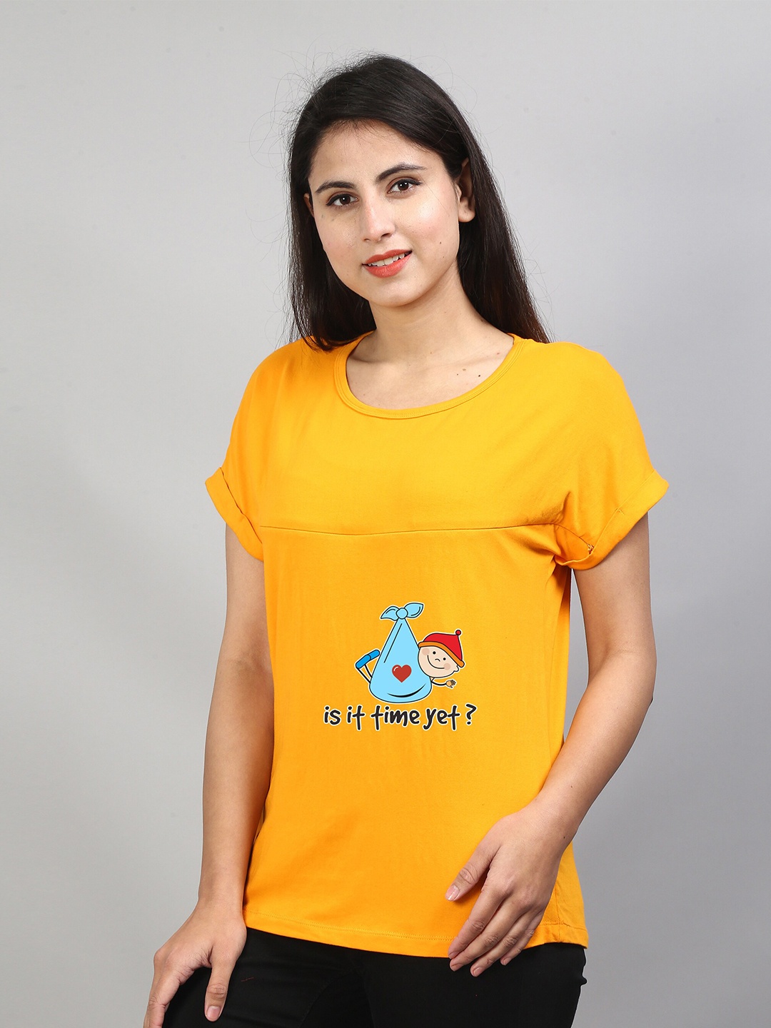 

SillyBoom Graphic Printed Maternity T-shirt, Yellow