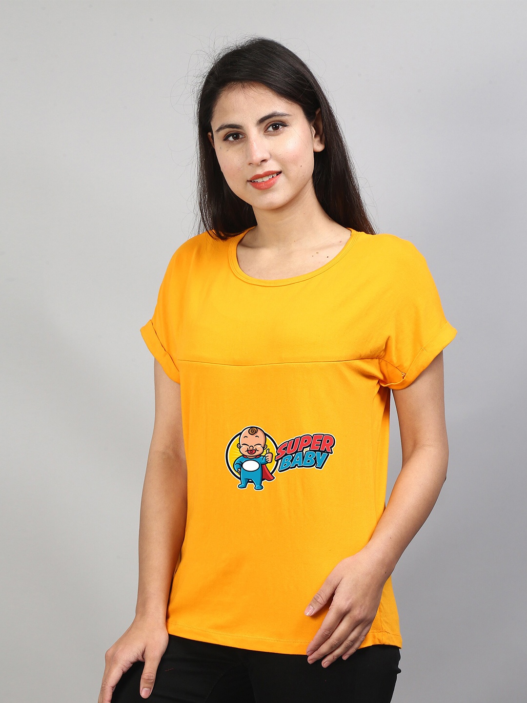 

SillyBoom Graphic Printed Maternity T-shirt, Yellow