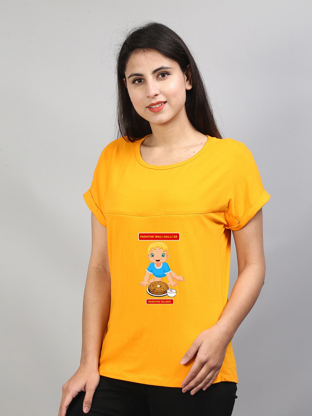 

SillyBoom Graphic Printed Maternity And Feeding T-shirt, Yellow